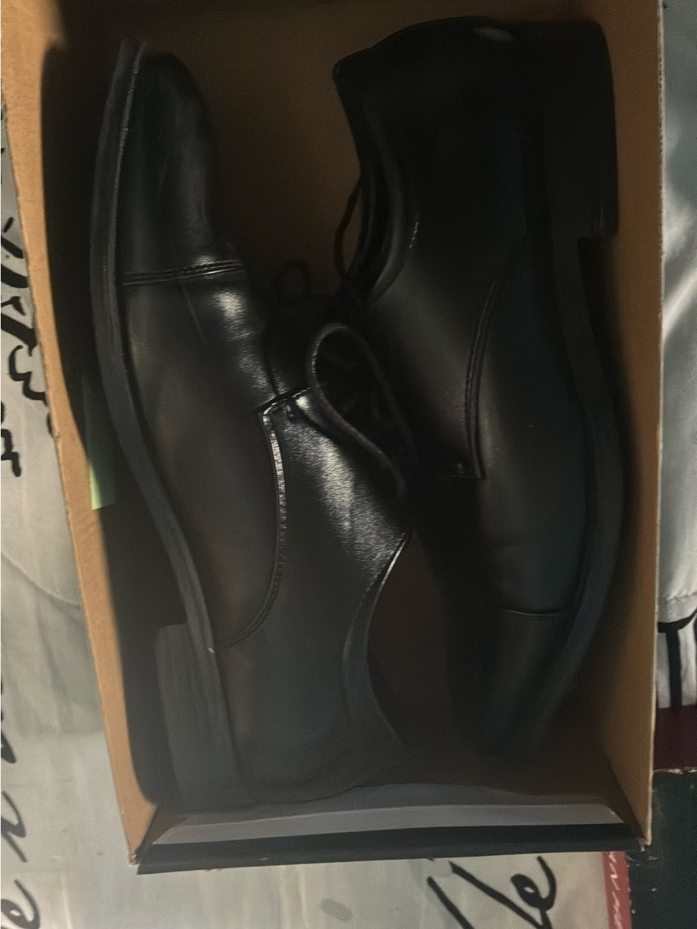 Van Heusen Black Slip-On Dress Loafers